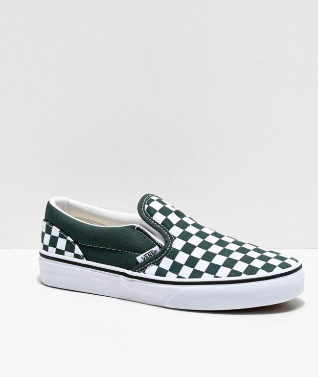olive green checkered vans